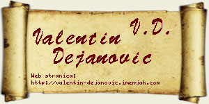 Valentin Dejanović vizit kartica